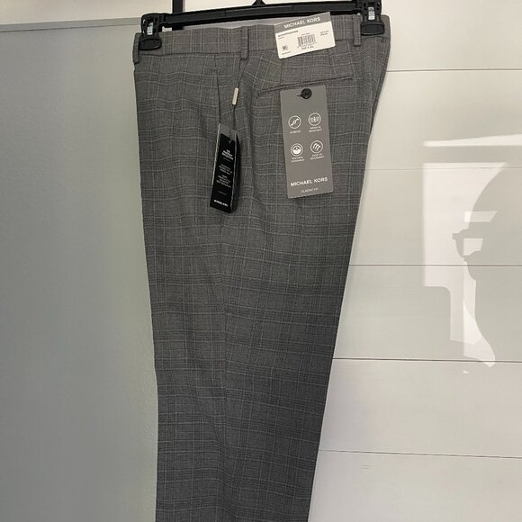 Michael Kors Light Grey Plaid Dress Pants 34x30 NWT - Picture 1 of 7